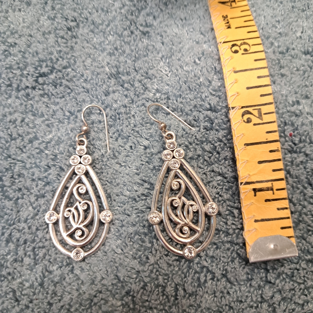 Vintage Brighton Elegant Silver Teardrop Earrings In EUC